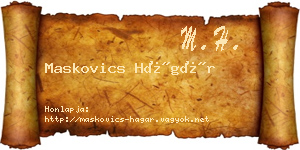 Maskovics Hágár névjegykártya